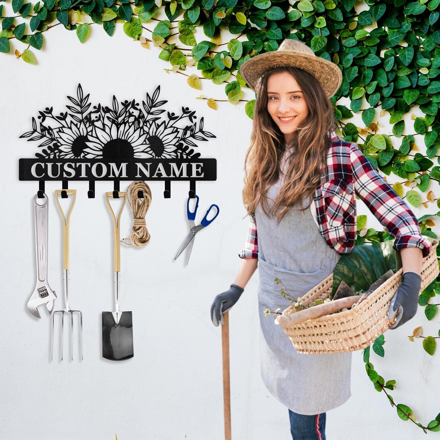 Custom Name Metal Key Holder Wall Mount, Organizer Rack for Home Entryway-MetalsignX