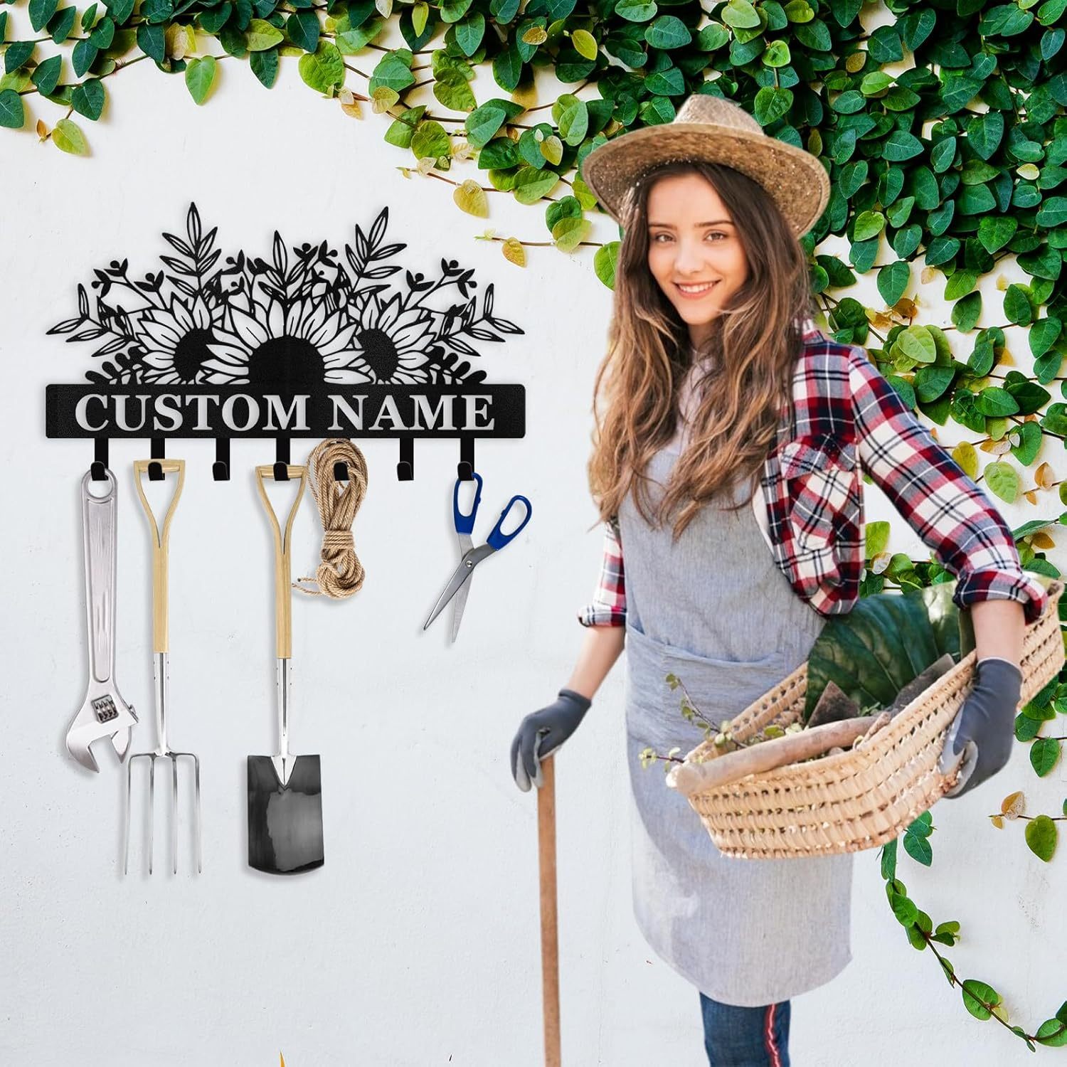 Custom Name Metal Key Holder Wall Mount, Organizer Rack for Home Entryway-MetalsignX