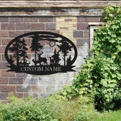 Custom Deer Metal Cabin Sign, Personalized Camping Decor, Perfect Deer Hunter Gift-MetalsignX