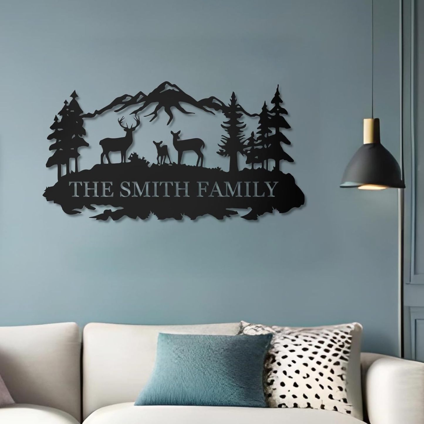 Personalized Deer Metal Cabin Sign, Custom Rustic Outdoor Decor for Cabins and Homes | Unique Cabin Wall Art-MetalsignX