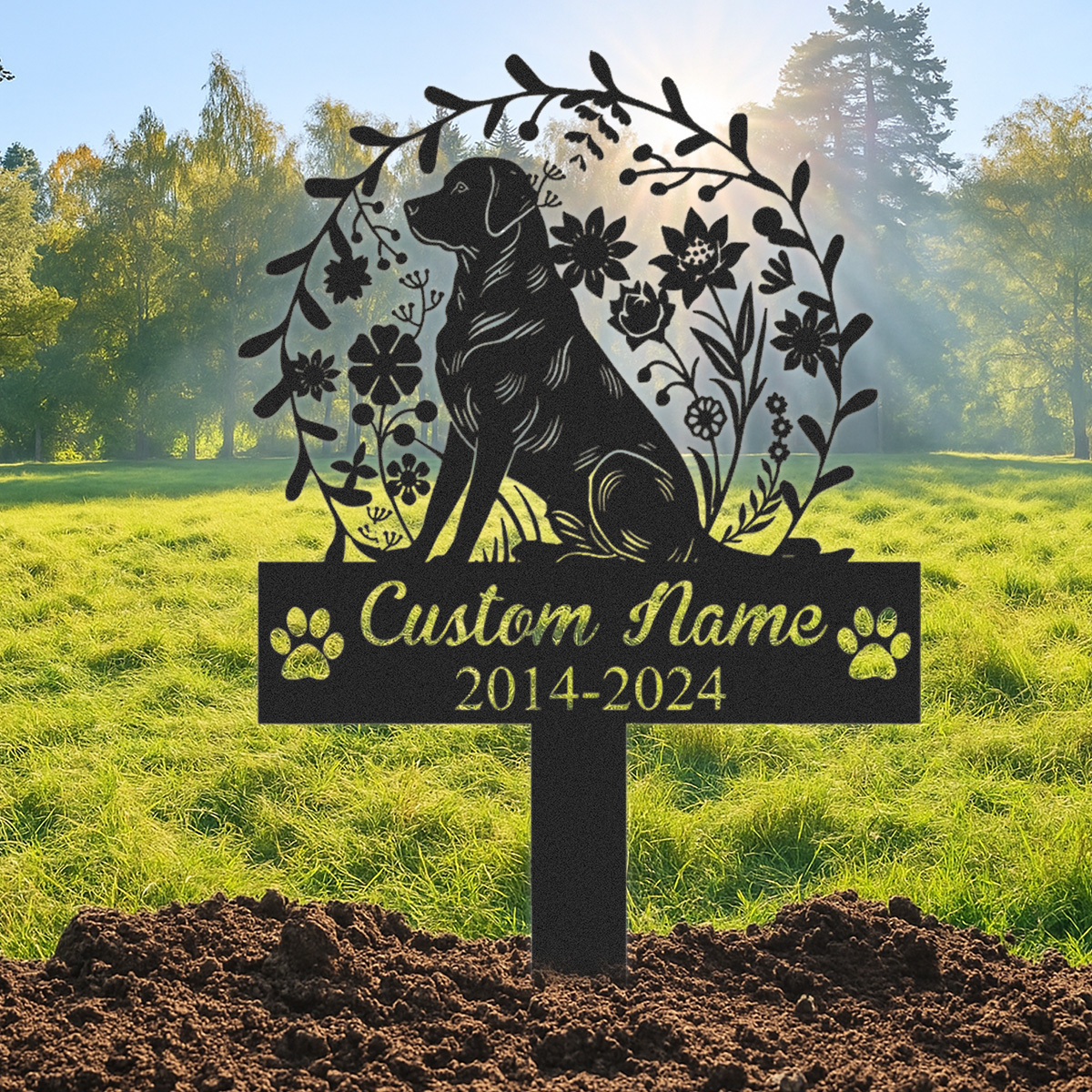 Custom Dog Memorial Metal Stake, Sympathy Sign, Pet Grave Marker, Remembrance Stake,Labrador Retriever Sign