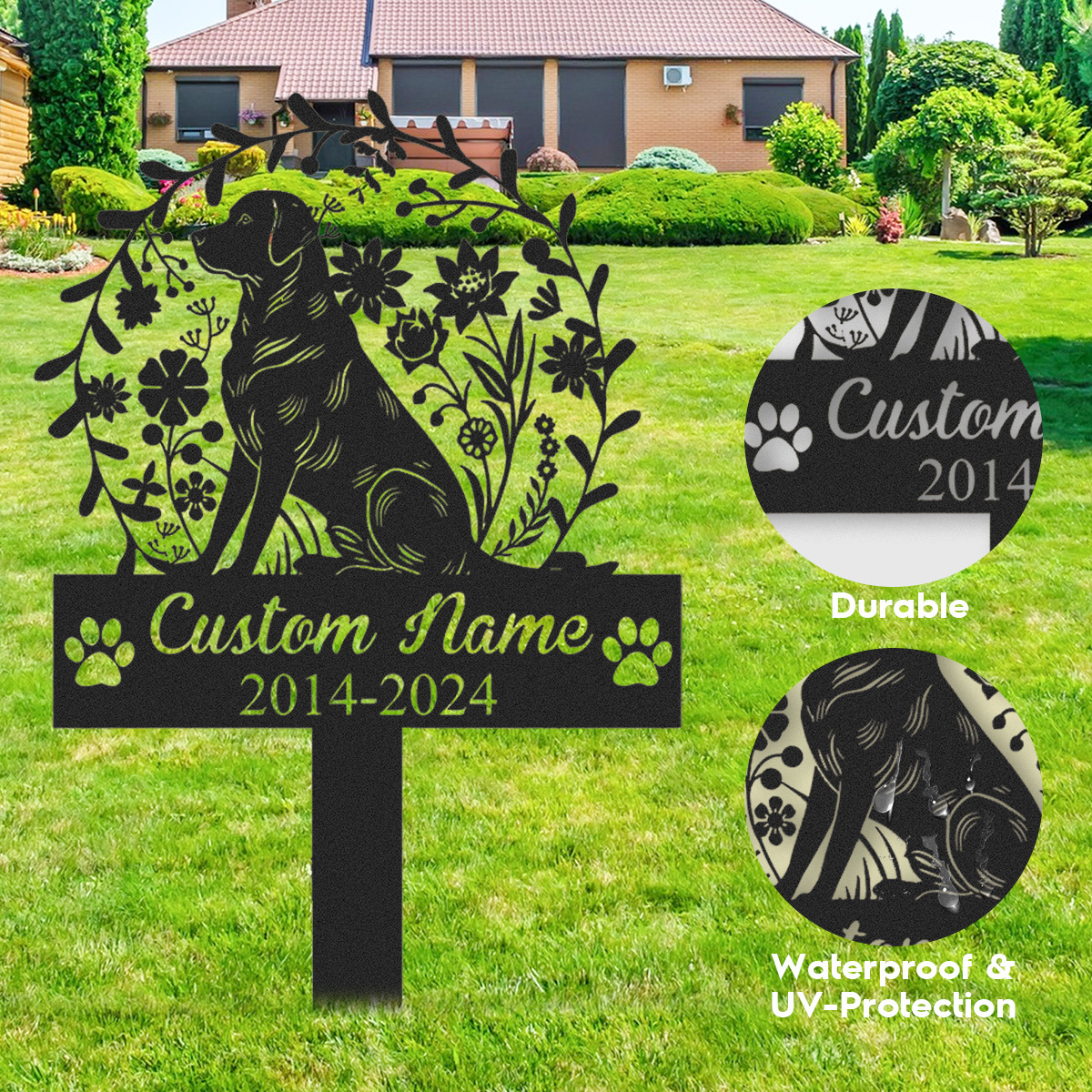 Custom Dog Memorial Metal Stake, Sympathy Sign, Pet Grave Marker, Remembrance Stake,Labrador Retriever Sign