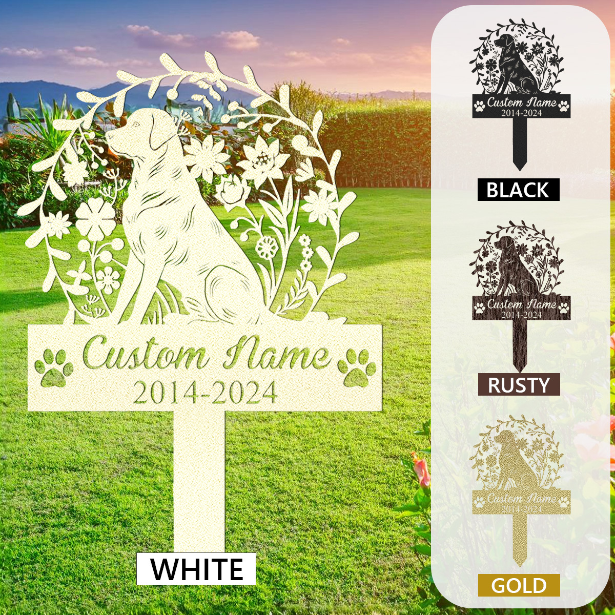 Custom Dog Memorial Metal Stake, Sympathy Sign, Pet Grave Marker, Remembrance Stake,Labrador Retriever Sign