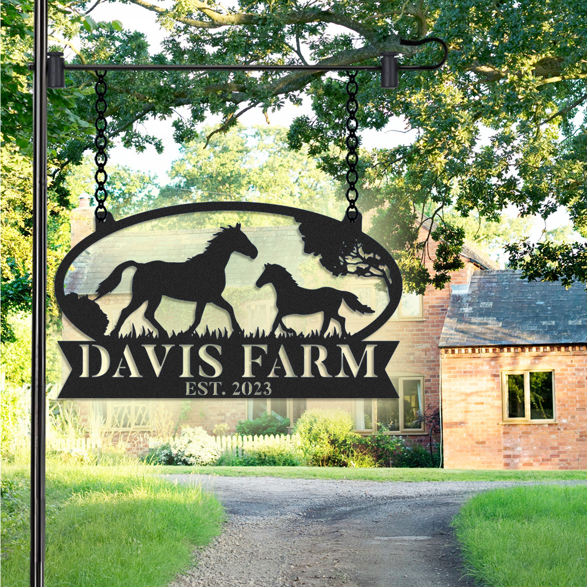 Custom Horse Metal Sign, Personalized Ranch Sign, Barn Sign, Farmhouse Decor, Farm Entrance Sign, Custom Farm Name Metal sign