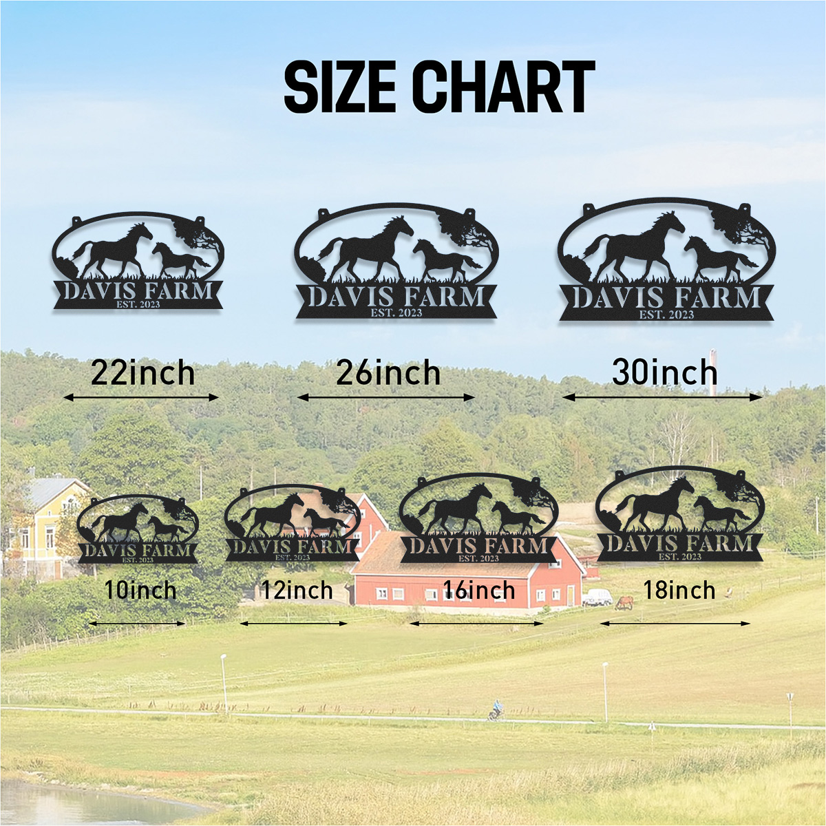 Custom Horse Metal Sign, Personalized Ranch Sign, Barn Sign, Farmhouse Decor, Farm Entrance Sign, Custom Farm Name Metal sign