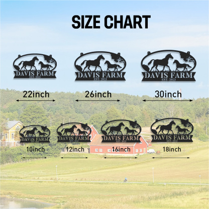 Custom Horse Metal Sign, Personalized Ranch Sign, Barn Sign, Farmhouse Decor, Farm Entrance Sign, Custom Farm Name Metal sign