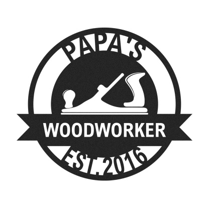 Custom Woodworker Workshop Metal Sign, Personalized Papa’s Woodworking Decor, Metal Garage Wall Art, Gift for Dad or Grandpa, Father's Day Gift Idea