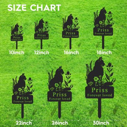 Custom Cat Memorial Garden Stake,Personalized Cat Grave Marker,Cat Memorial Metal Sign,Yard Stake