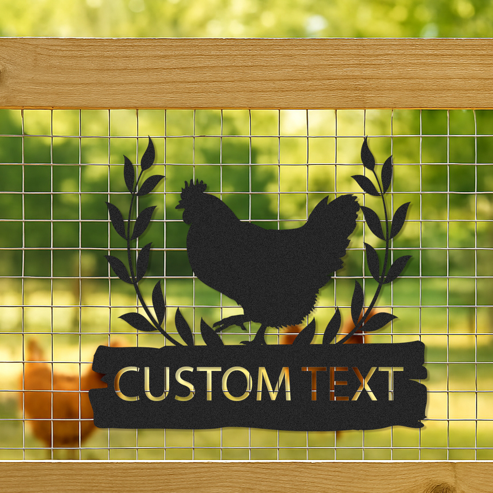 [Copy][Copy]Custom Chicken Coop Sign with Hen and Chicks, Personalized Round Metal Farm Decor, Gift for Chicken Owners