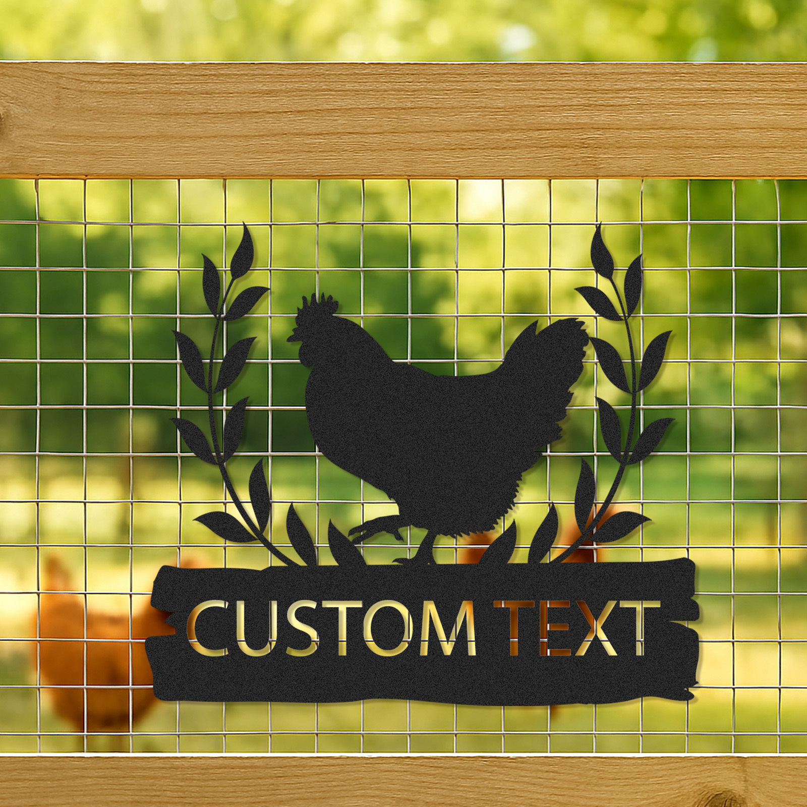 [Copy][Copy]Custom Chicken Coop Sign with Hen and Chicks, Personalized Round Metal Farm Decor, Gift for Chicken Owners