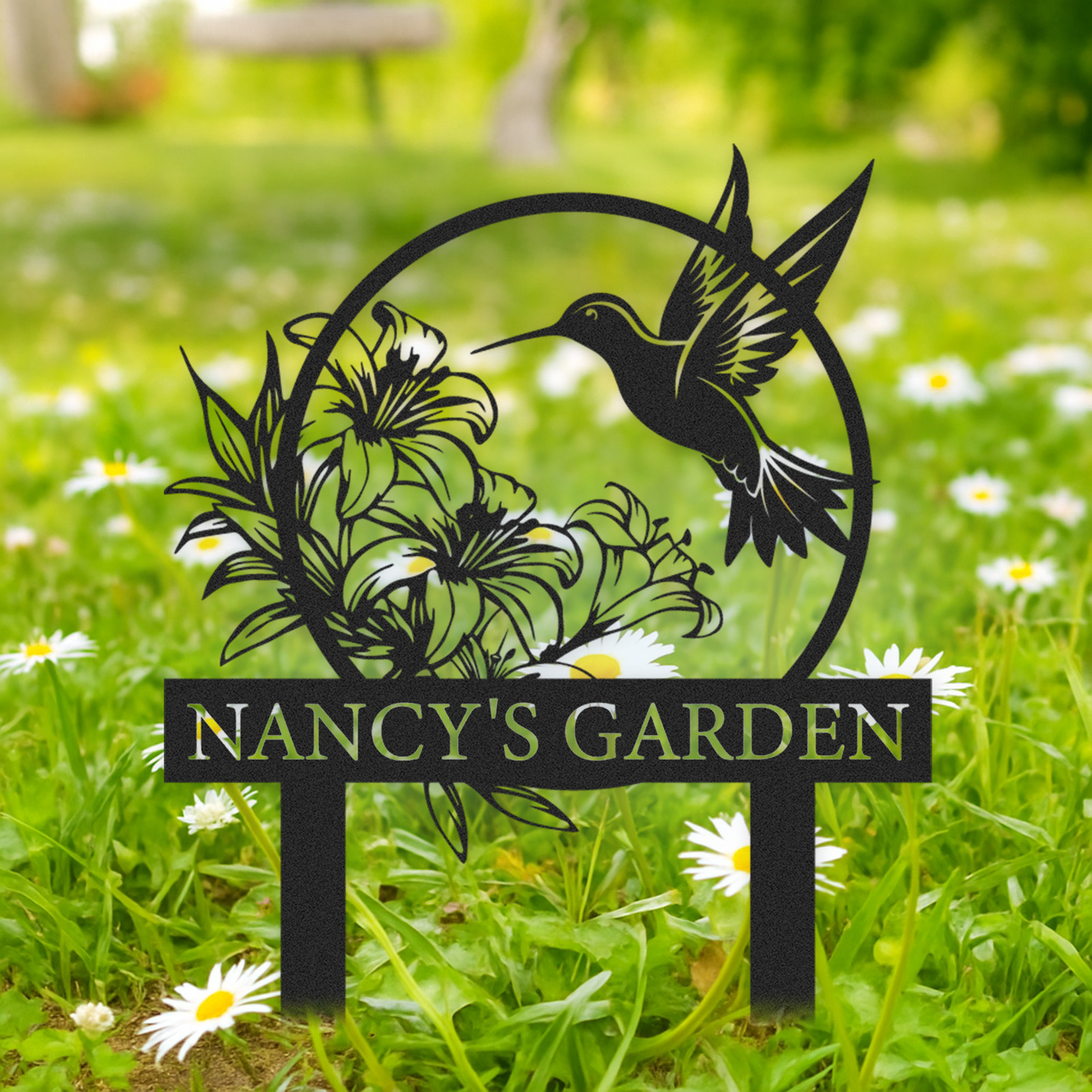 Personalized Garden Signs | Garden Stake Metal Sign | Custom Garden Sign | Customized Bird Garden Name Sign Yard Sign| Garden Signs Decorative Outdoor | Personalized Camping Gifts
