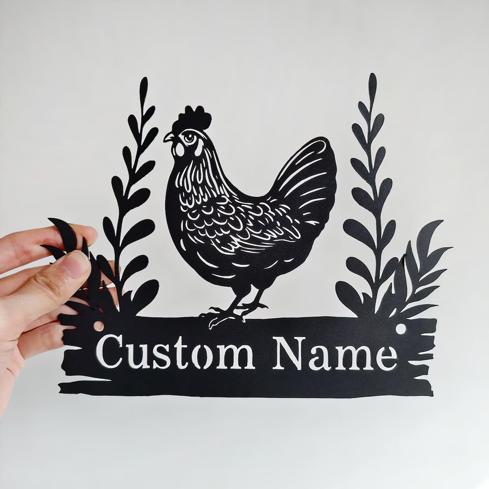 Personalized Chicken Coop Metal Sign, Rustic Farmhouse Wall Decor, Custom Henhouse Sign, Handmade Gift for Chicken Lovers, Poultry Business