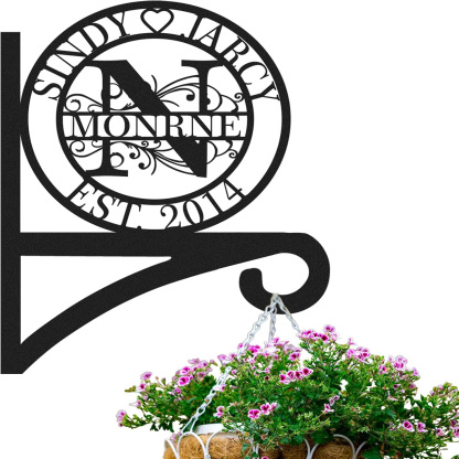 Custom Metal Plant Hanger Decorative Wall, Personalized Name Hooks for Hanging Plant Bracket-MetalsignX