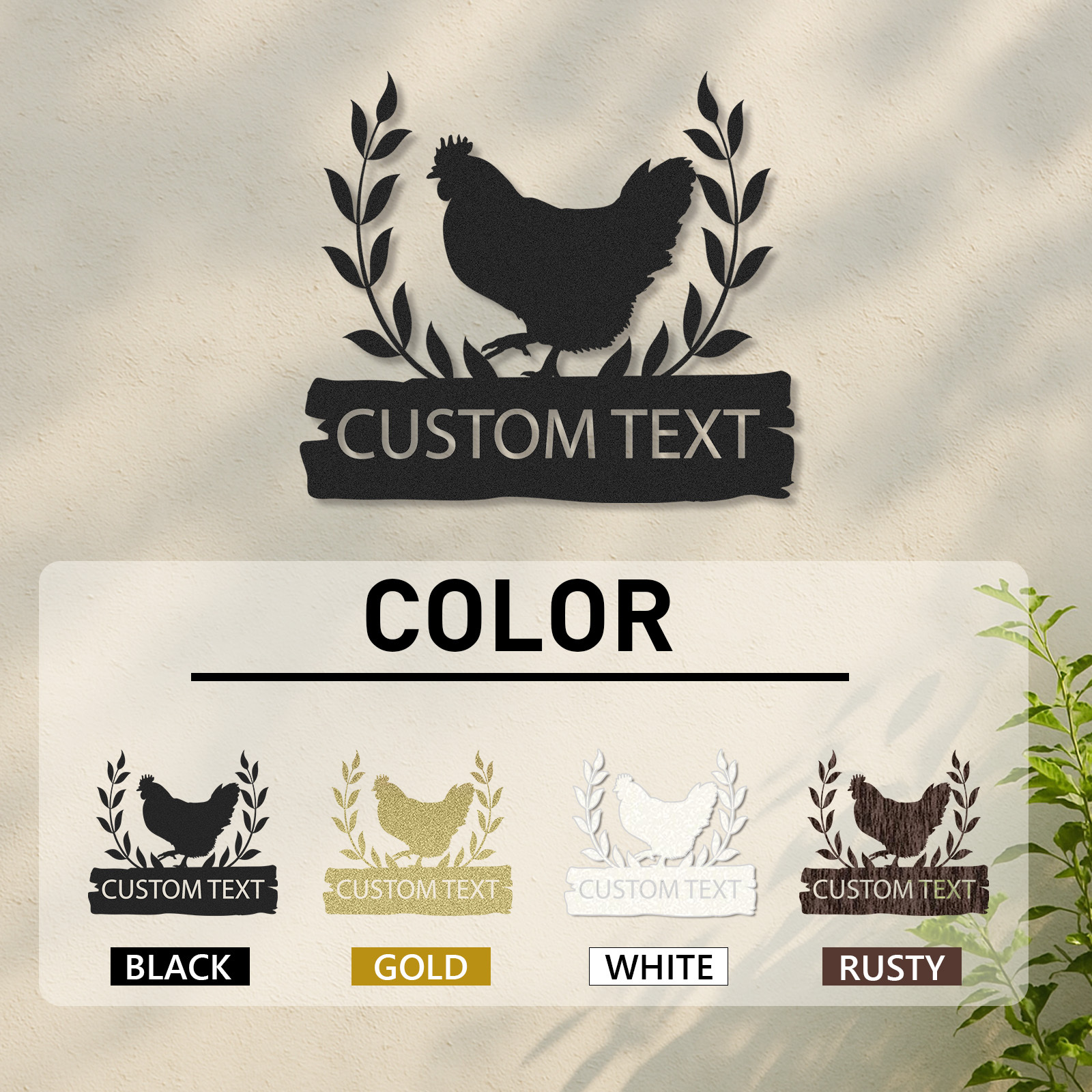 [Copy][Copy]Custom Chicken Coop Sign with Hen and Chicks, Personalized Round Metal Farm Decor, Gift for Chicken Owners