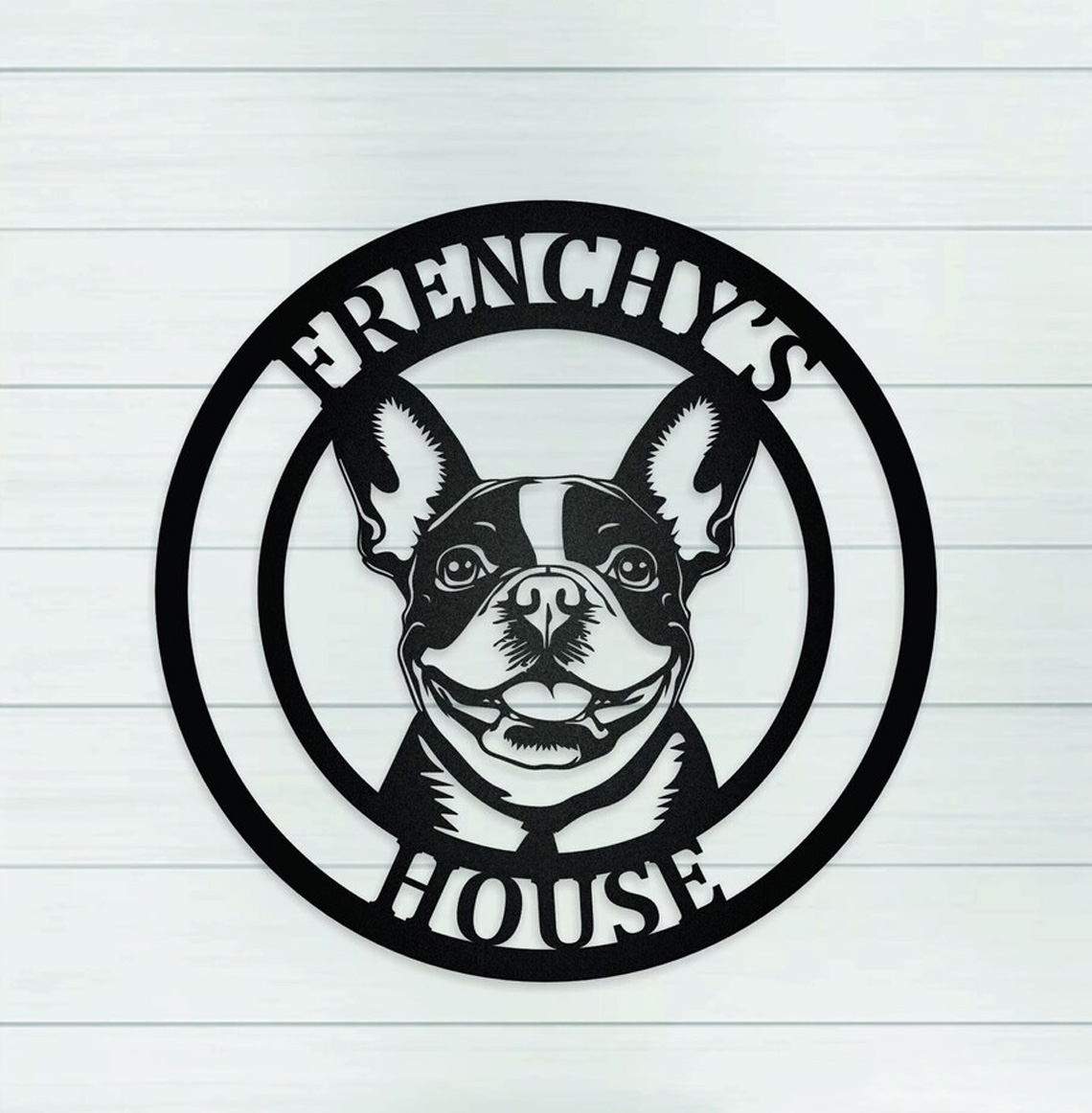 Personalized Dog Name Sign, Custom Metal Pet Sign for Labrador, French Bulldog, Corgi