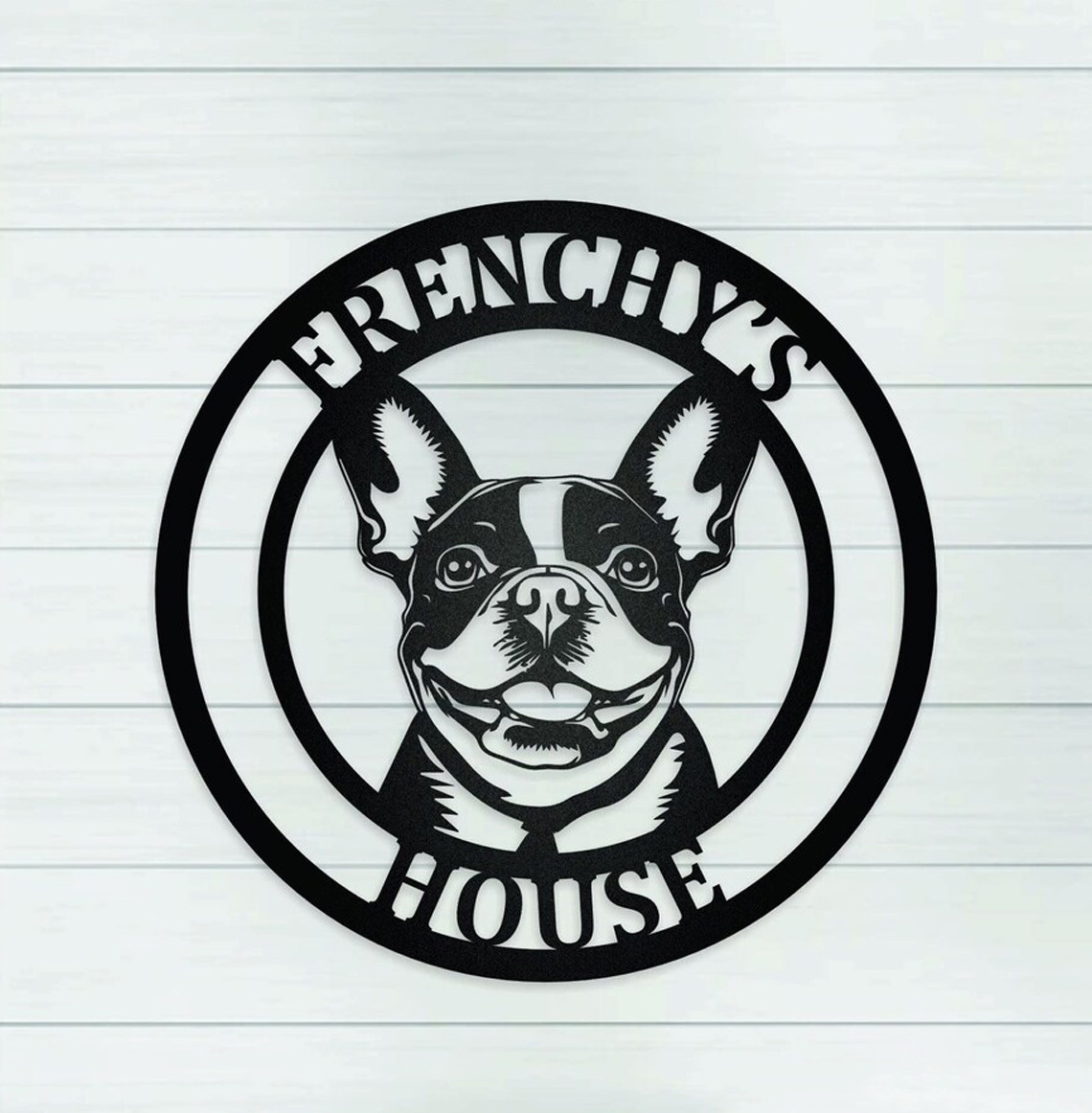 Personalized Dog Name Sign, Custom Metal Pet Sign for Labrador, French Bulldog, Corgi