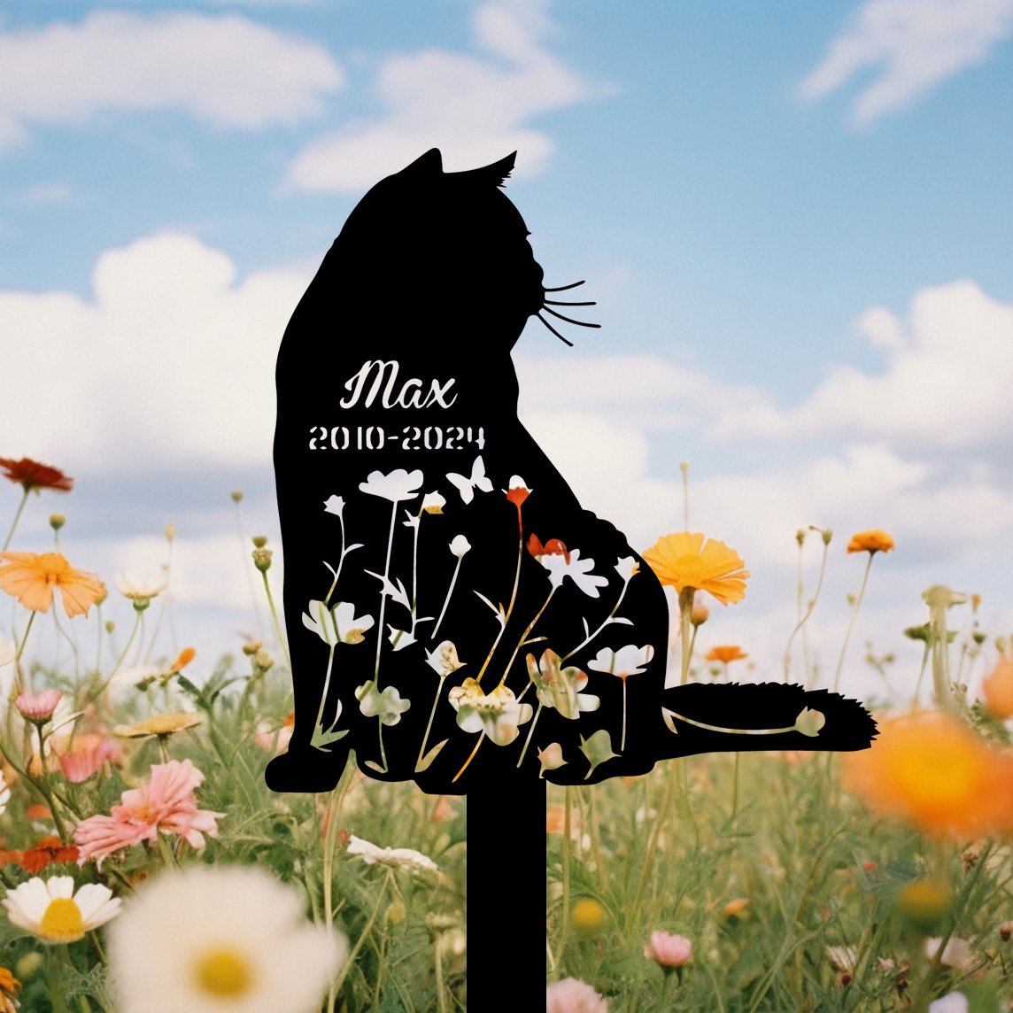 Custom Cat Memorial Stake, Cat Grave Marker, Cat Breed Metal Sign, Pet Memorial Gift, Cat Memorial Plaque