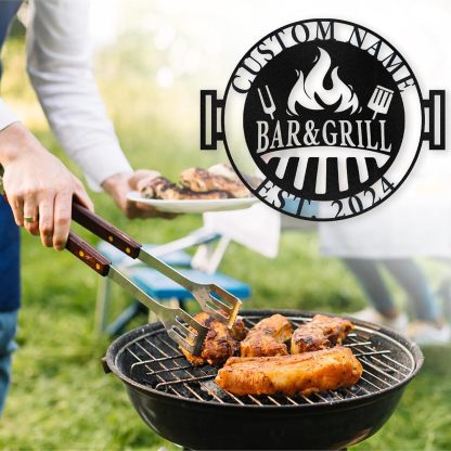 Personalized Kitchen Wall Plaque - Coffee, BBQ & Wine Metal Art for Food Lovers-MetalsignX