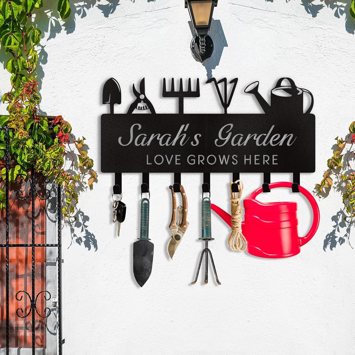 Personalized Key Holder for Wall, Custom Metal Deer Cabin Key Hooks with Name-MetalsignX