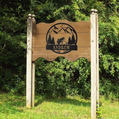 Personalized Largemouth Bass Metal Sign, Custom Fishing Last Name Sign for Home, Fish Family Signs Wall Decor-MetalsignX