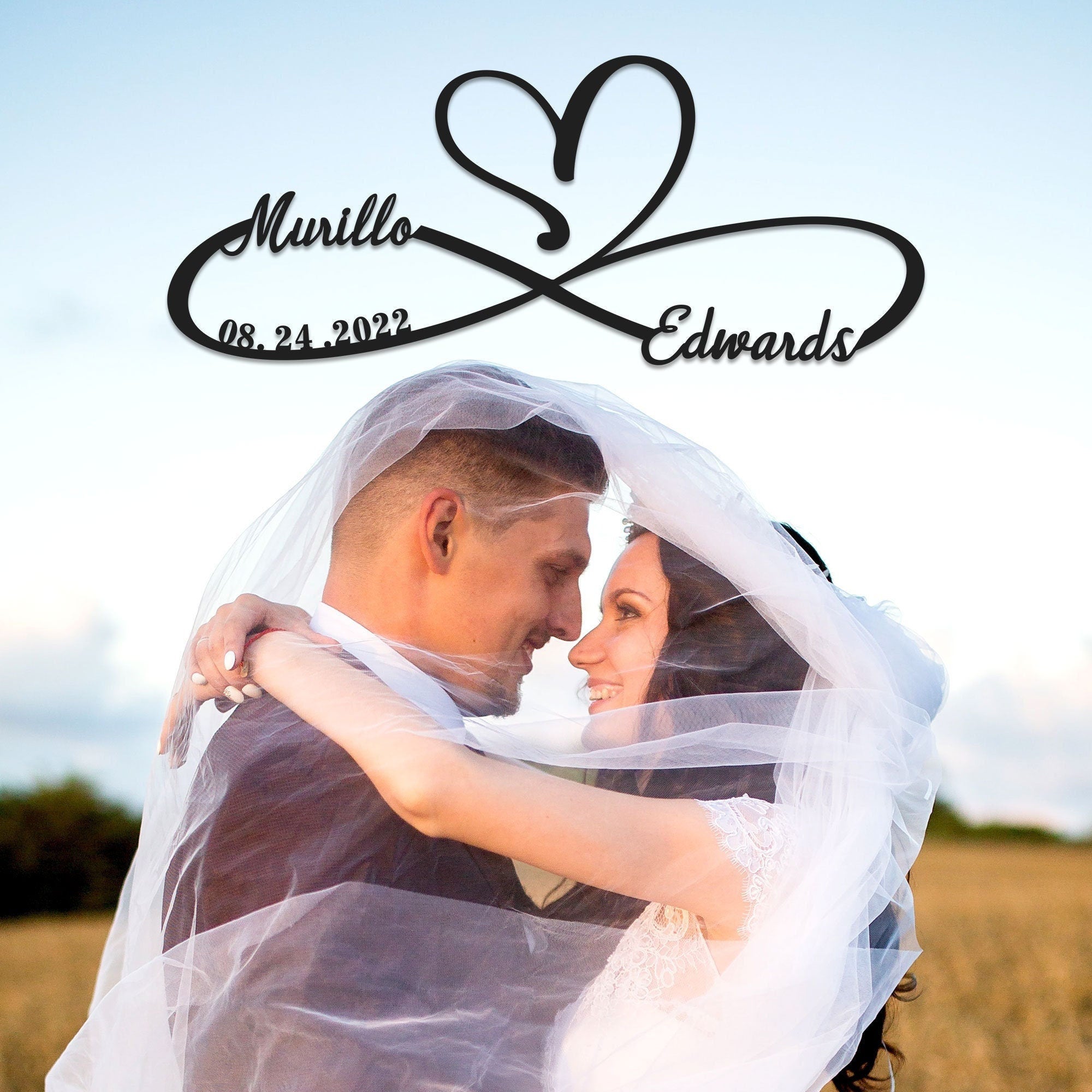 Personalized 100% Handmade Wedding Metal Sign of Name And Special Date-MetalsignX