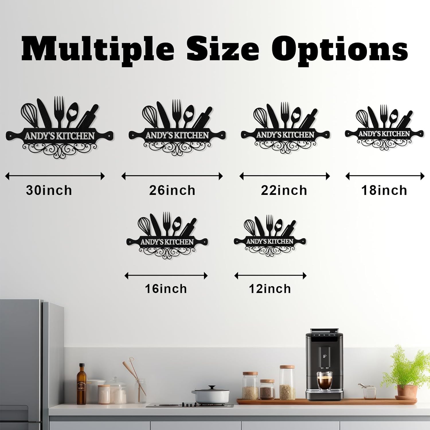 Personalized Kitchen Wall Plaque - Coffee, BBQ & Wine Metal Art for Food Lovers-MetalsignX