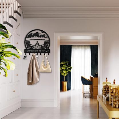 Personalized Mountain Design Key Holder for Wall-MetalsignX