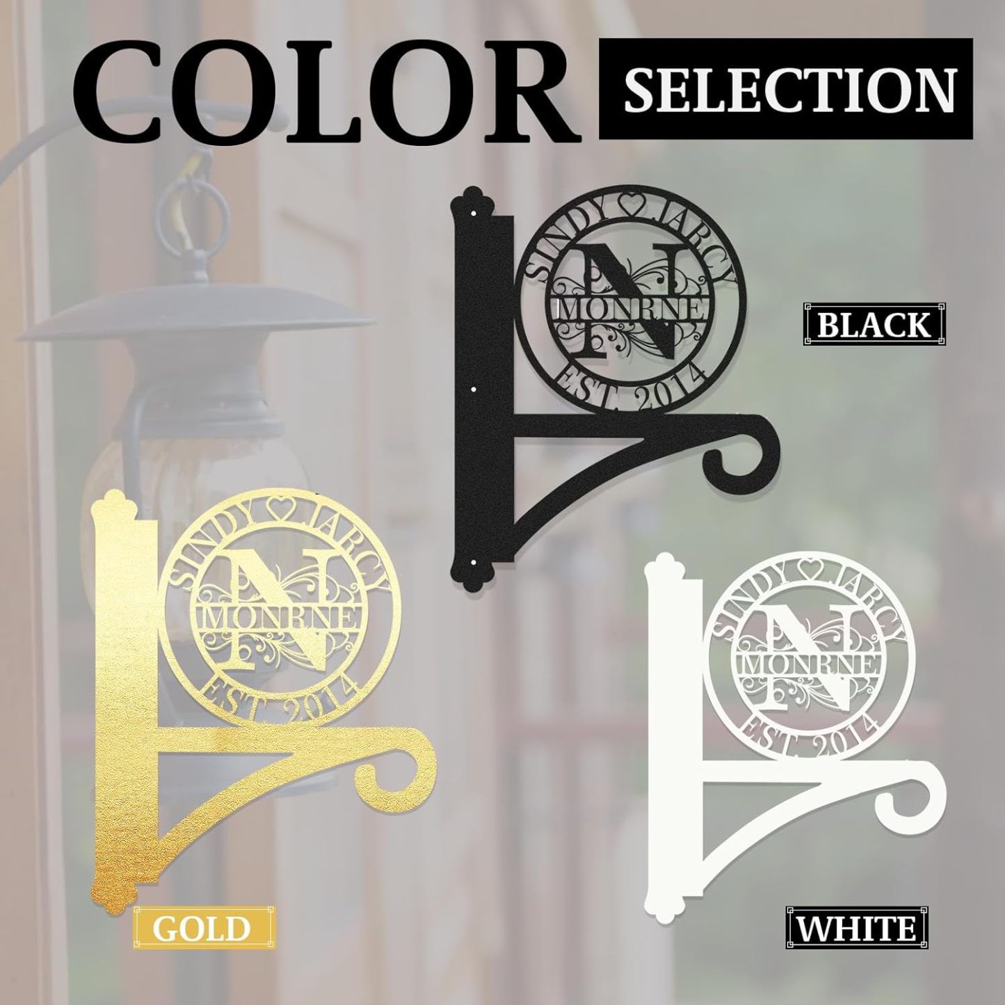 Custom Metal Plant Hanger Decorative Wall, Personalized Name Hooks for Hanging Plant Bracket-MetalsignX