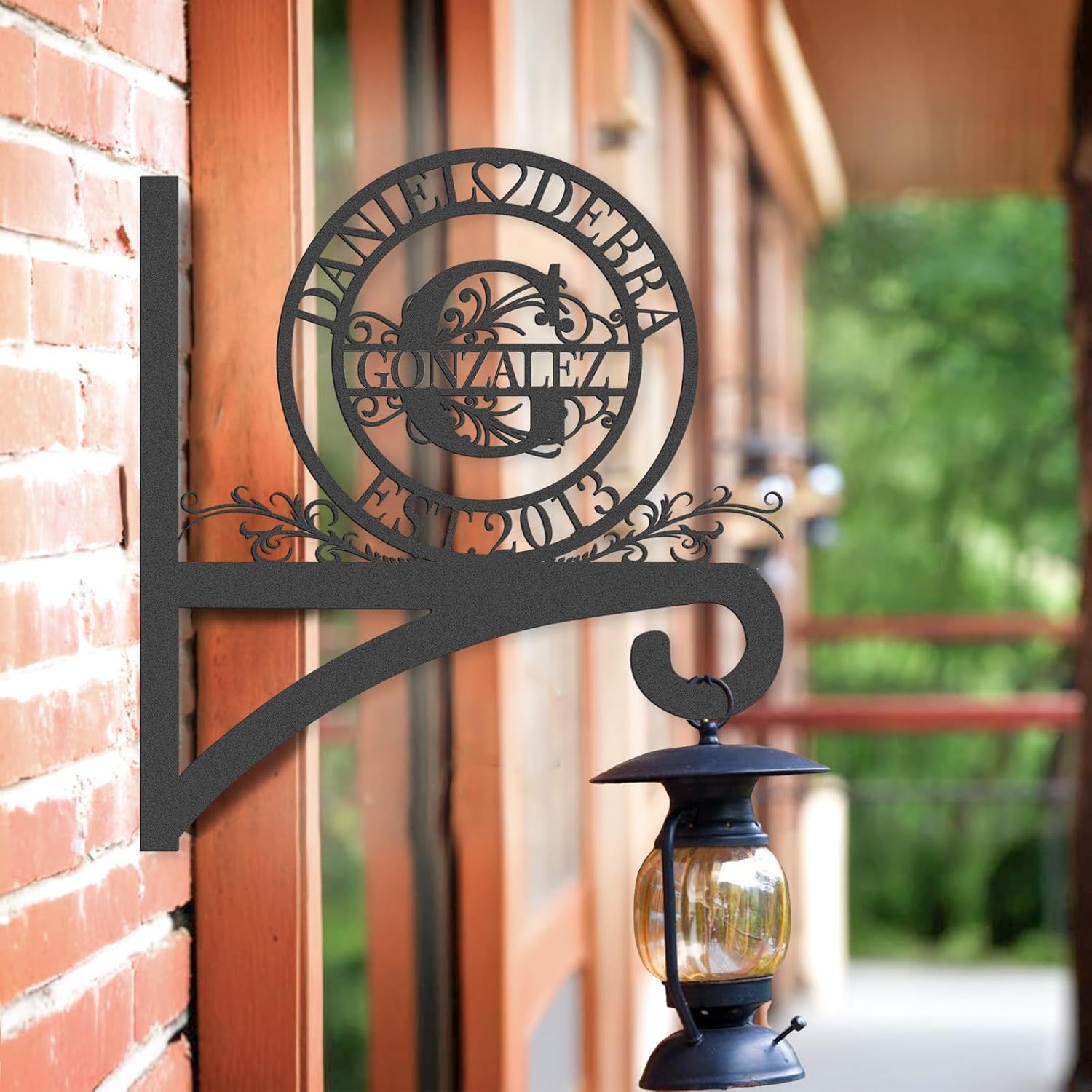 Custom Wall Plant Hanger Indoor and Outdoor, Personalized Name Outdoor Light Hangers-MetalsignX