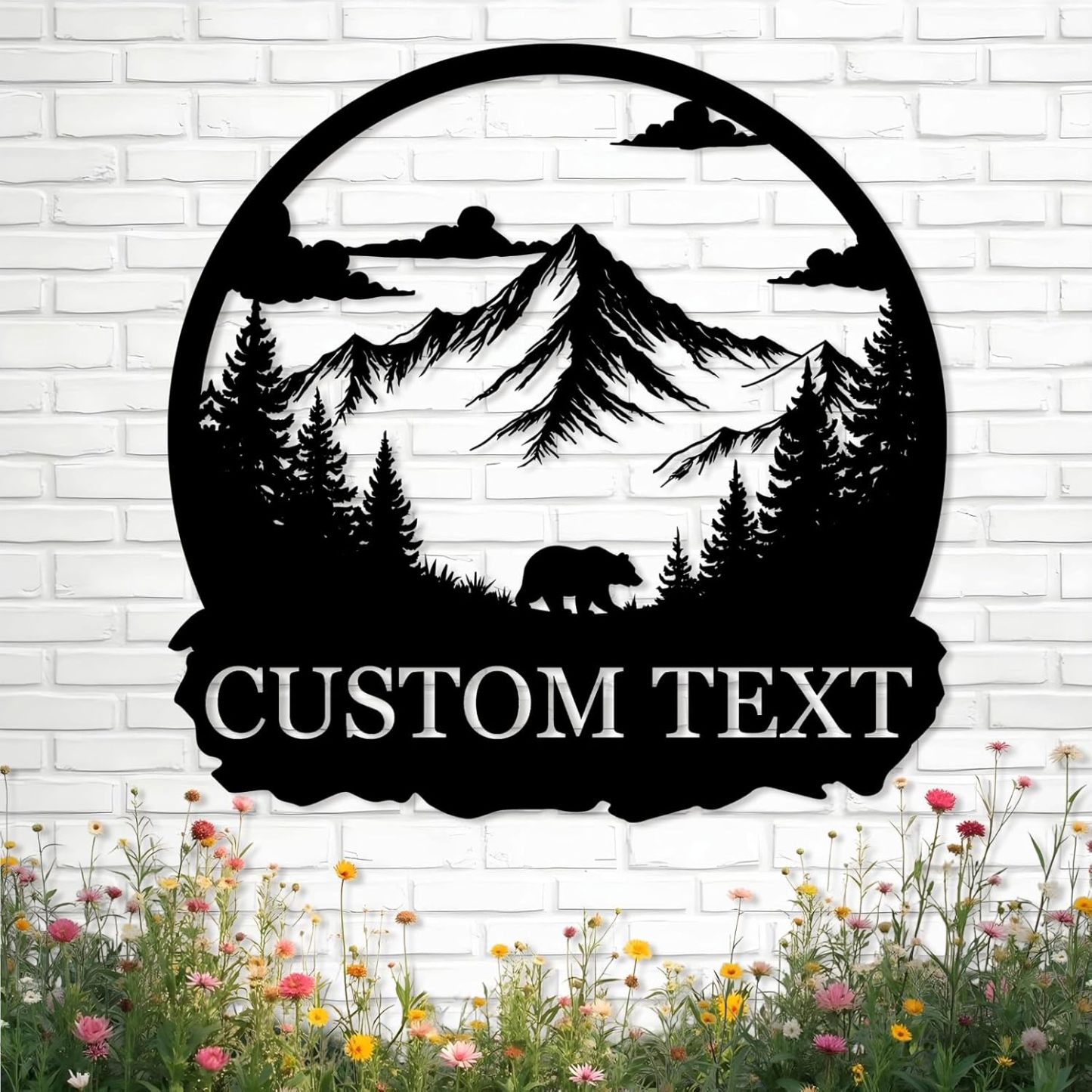Personalized Metal Bear Sign, Custom Family Last Name Sign | Rustic Cabin and Outdoor Wall Decor-MetalsignX
