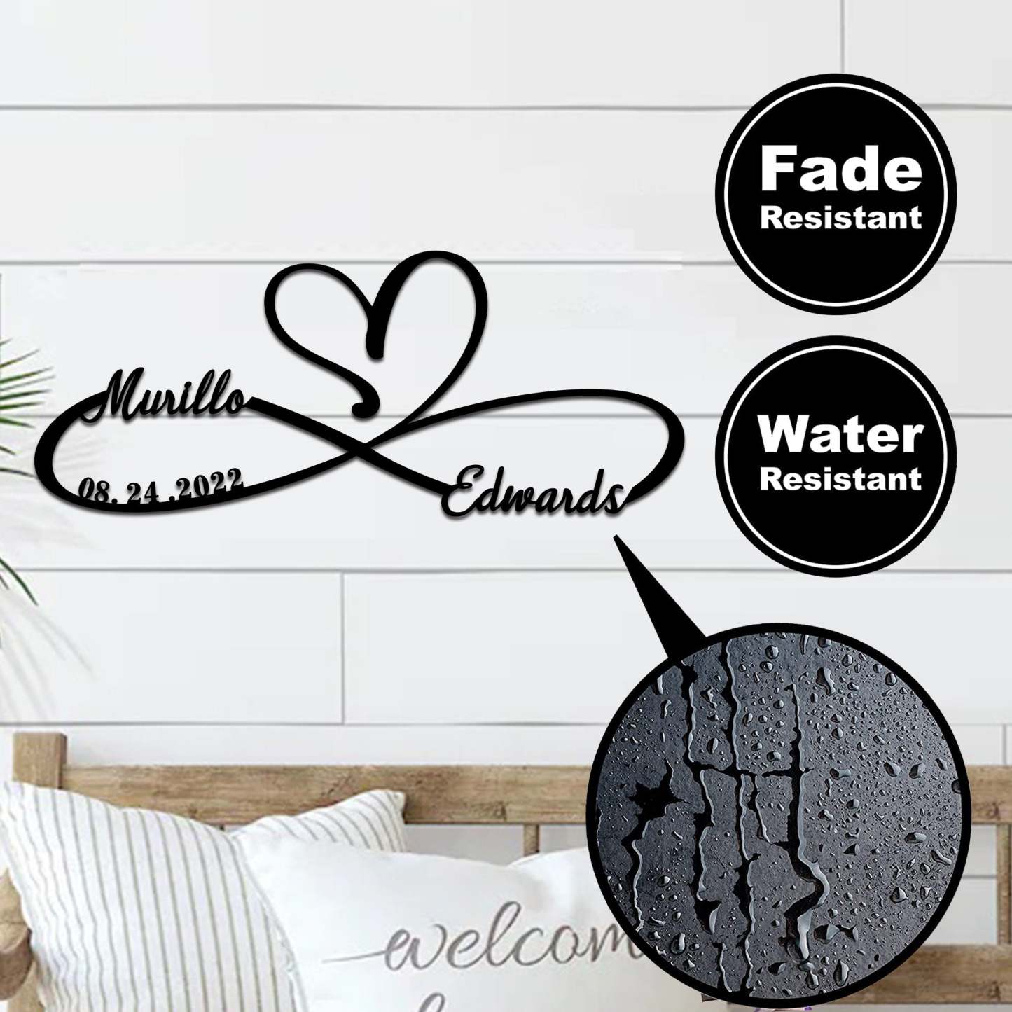 Personalized 100% Handmade Wedding Metal Sign of Name And Special Date-MetalsignX