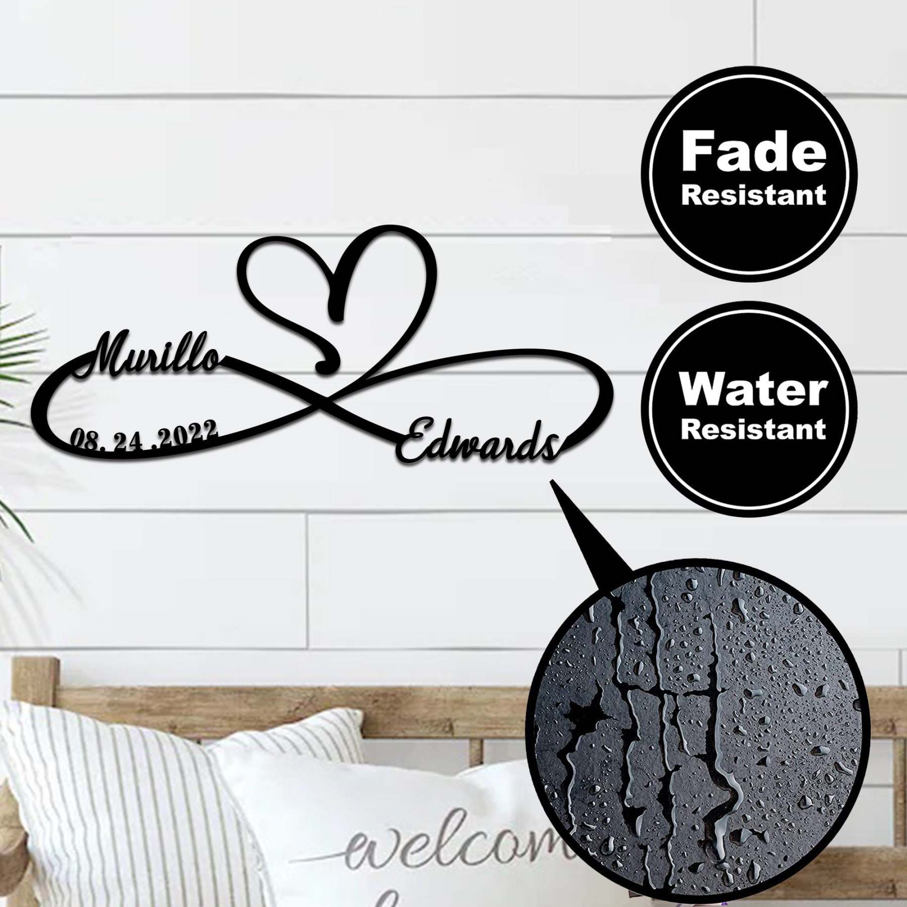 Personalized 100% Handmade Wedding Metal Sign of Name And Special Date-MetalsignX