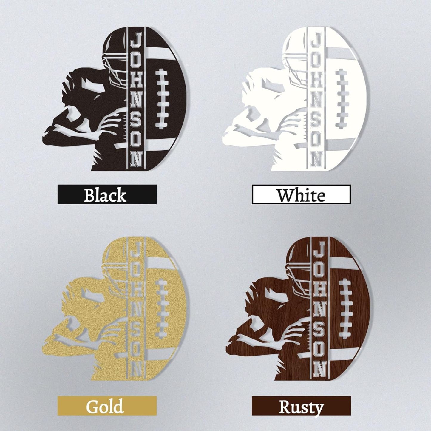 Custom Football Sign Metal Wall Art, American Football Player Hanging Sign Outdoor Metal-MetalsignX