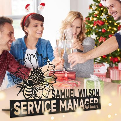  Custom Family Name Plate for Desk, Metal Sign Name Tags, Personalized Desk Accessories-MetalsignX