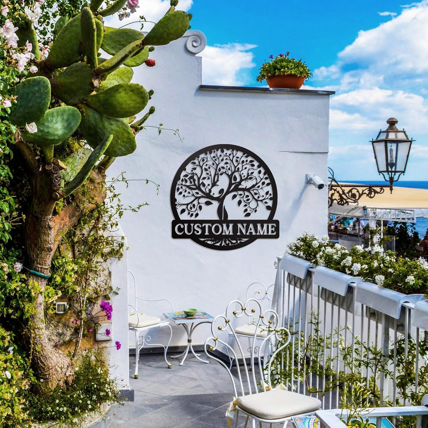 Personalized Metal Wall Art, Custom Tree of Life & Monogram Yard Sign, Last Name Garden Family Sign & Wedding Gift-MetalsignX