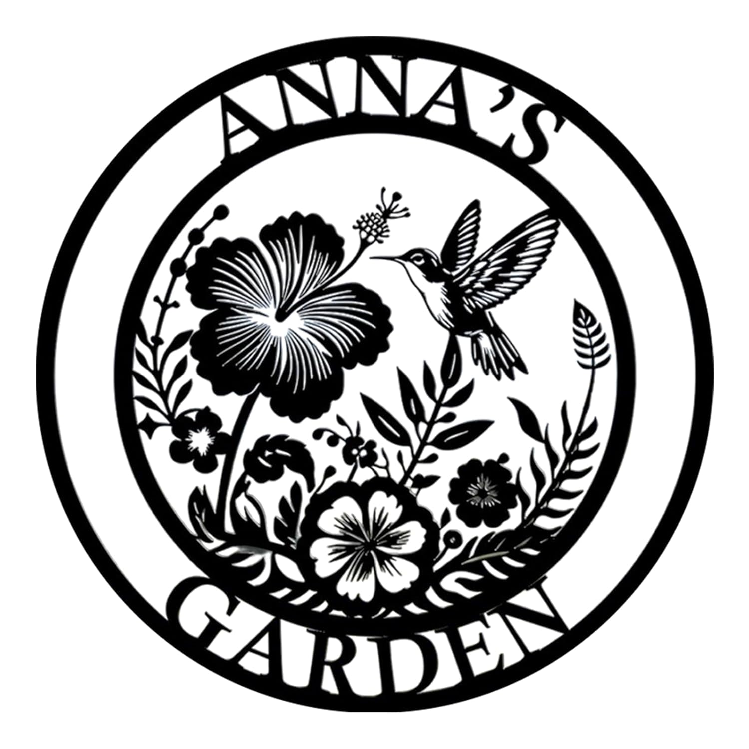 Personalized Metal Garden Sign with Name, Custom Flower Decor for Outdoor Spaces-MetalsignX