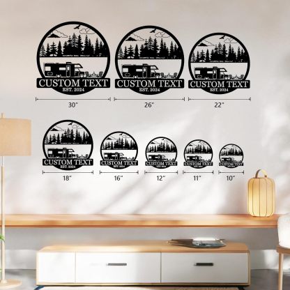 Personalized Camping Sign, Outdoor Travel Trailer Camper Signs, Family Sign, Camping Gifts-MetalsignX