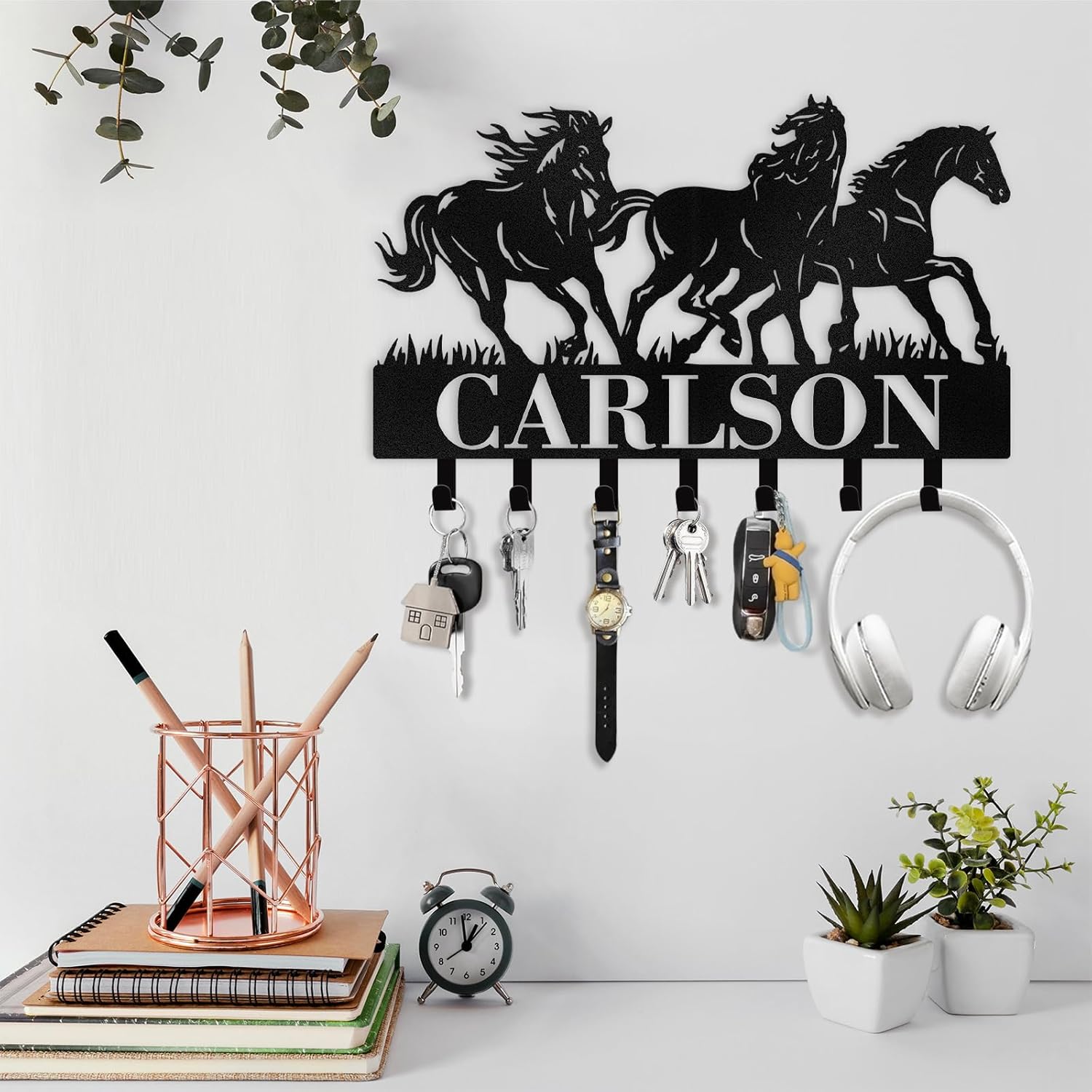 Personalized Key Holder on Wall, Custom Key Hanger Wall Mount with Name-MetalsignX