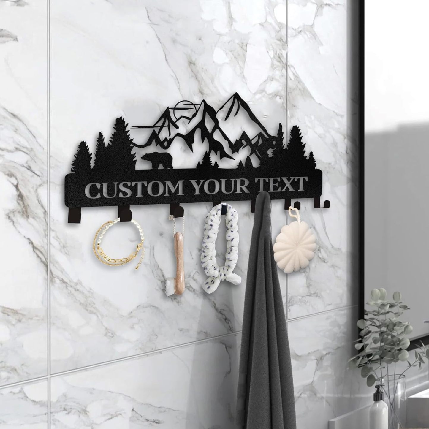 Personalized Key Holder for Wall, Custom Family Name Key Rack Holder-MetalsignX