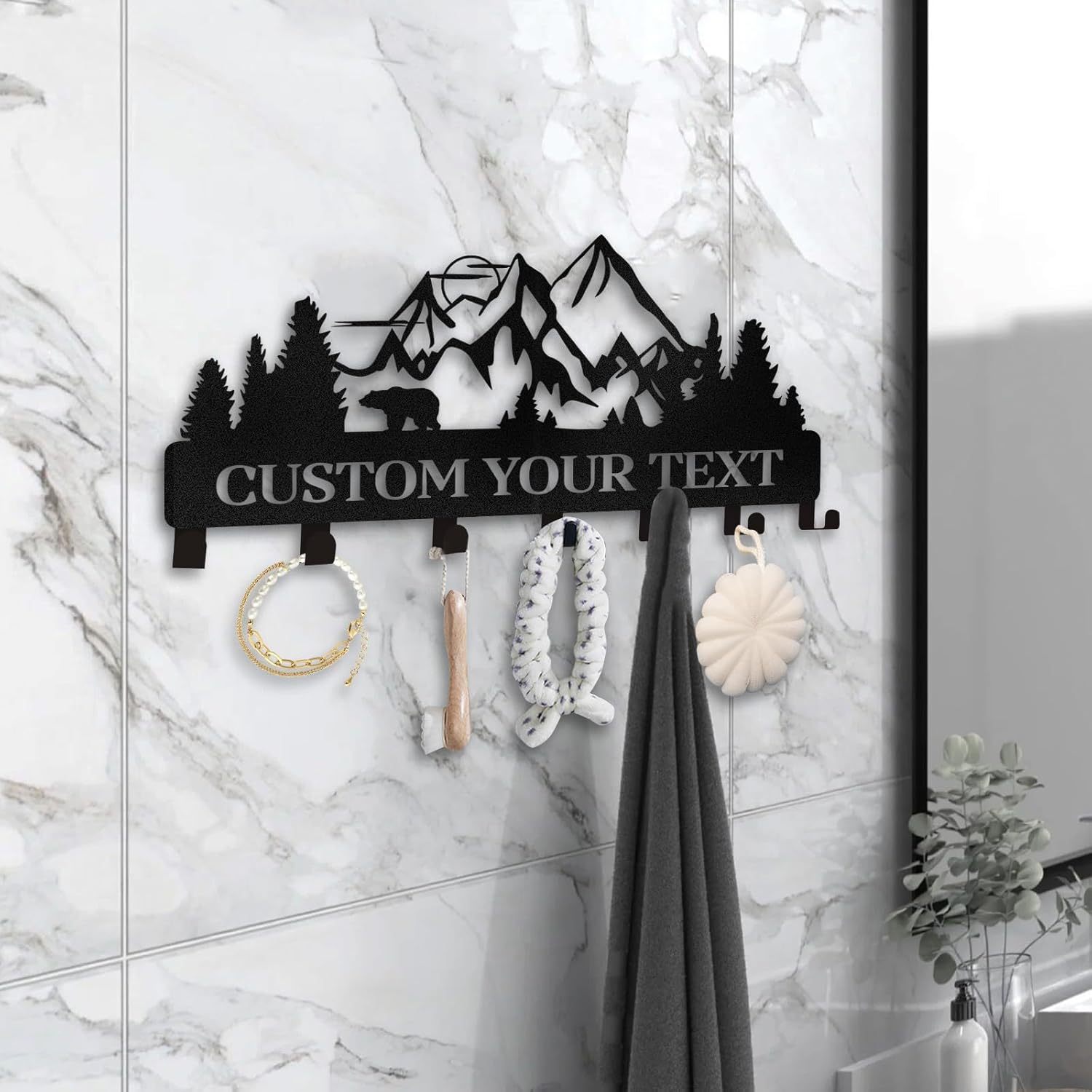 Personalized Key Holder for Wall, Custom Family Name Key Rack Holder-MetalsignX