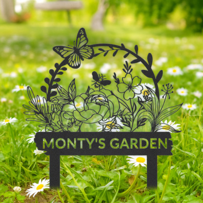 Personalized Garden Stake Metal Sign 
