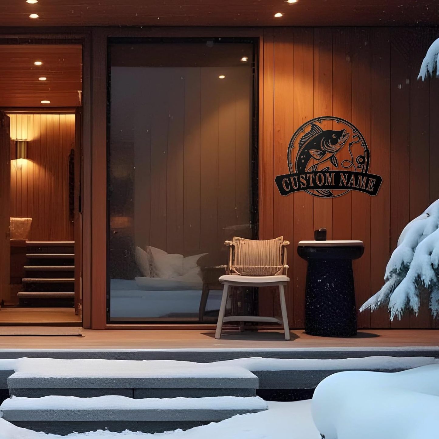 Personalized Largemouth Bass Metal Sign, Custom Fishing Last Name Sign for Home, Fish Family Signs Wall Decor-MetalsignX