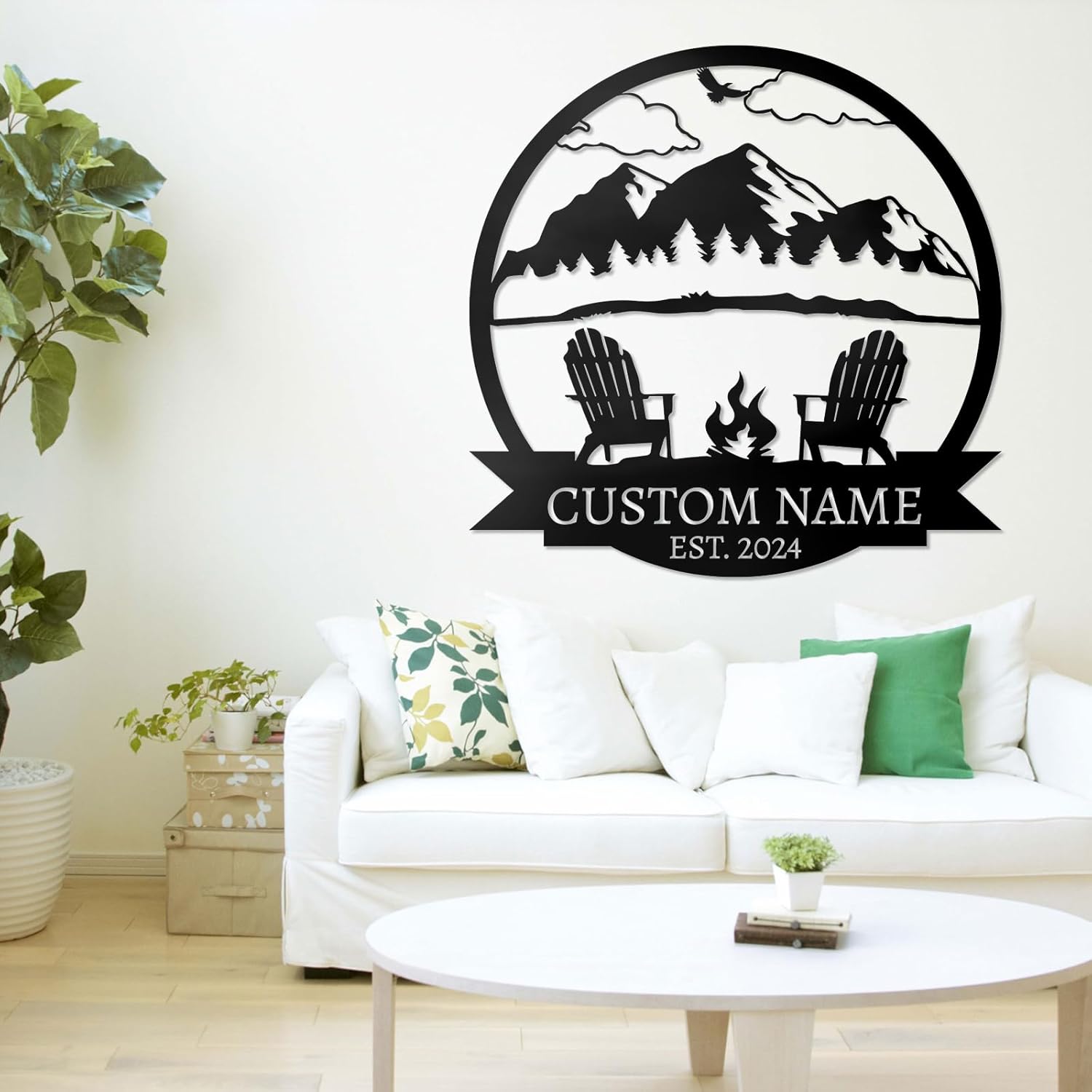 Personalized Campfire Metal Sign , Rustic Outdoor Wall Decor for Campgrounds-MetalsignX