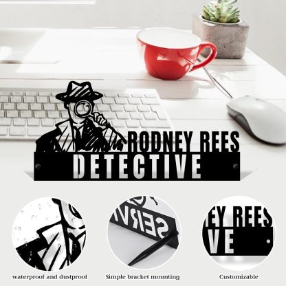  Custom Family Name Plate for Desk, Metal Sign Name Tags, Personalized Desk Accessories-MetalsignX