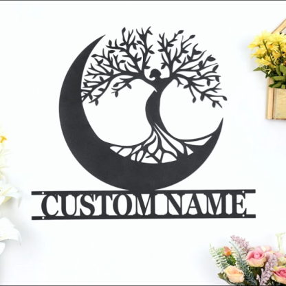 Custom Metal Family Tree Name Sign, Personalized Wall Art for Home, Olive Tree Door Hanging, Rustic Welcome Décor