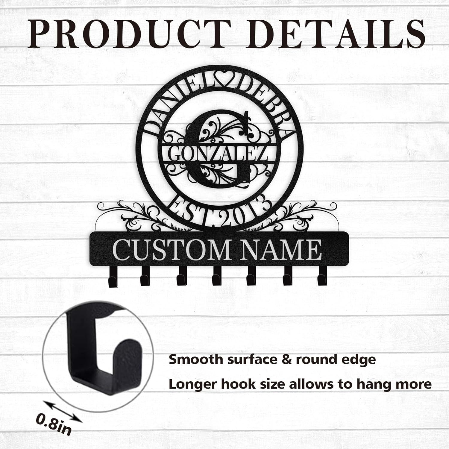 Personalized Key Holder for Wall, Custom Forest Deer Coat Rack Wall Hanging-MetalsignX