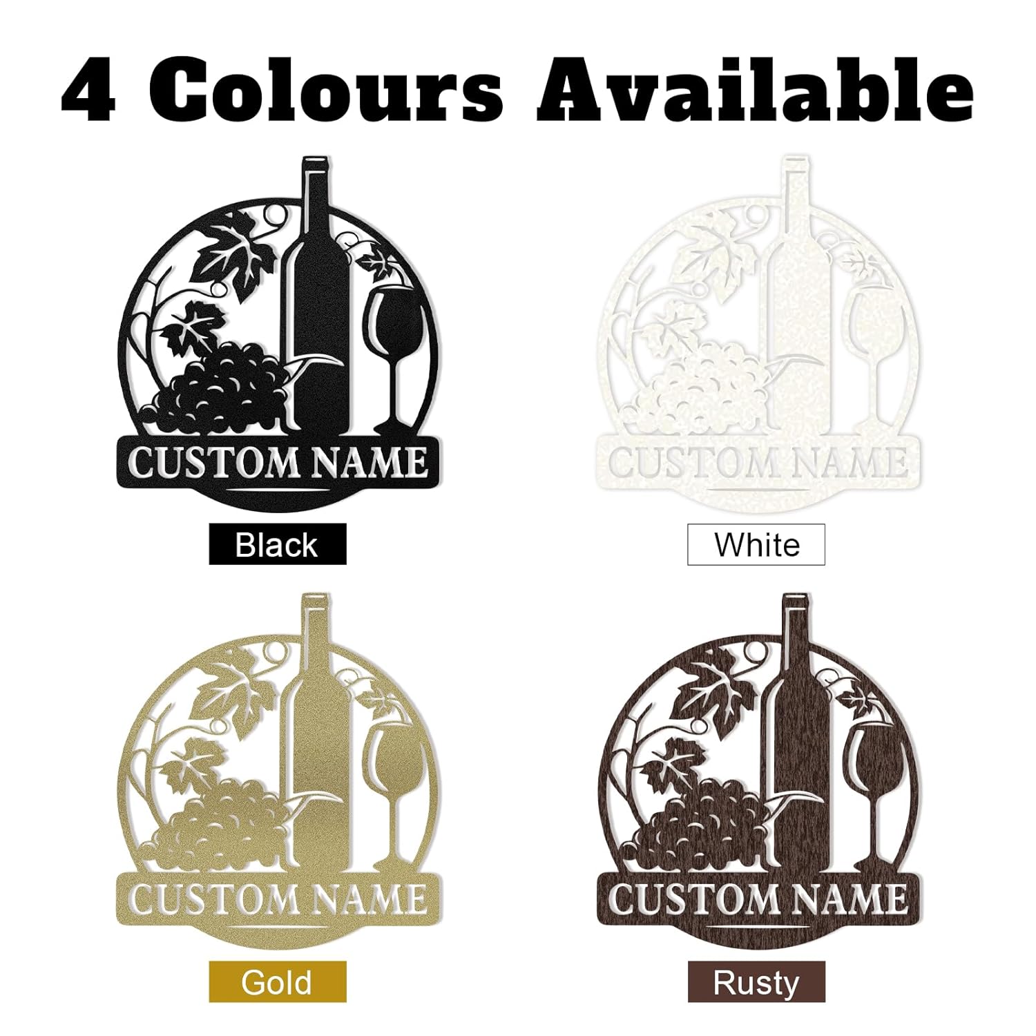 Custom Wine Metal Sign, Hanging Kitchen Wall Decor, Personalized Metal Art for Home & Kitchen-MetalsignX