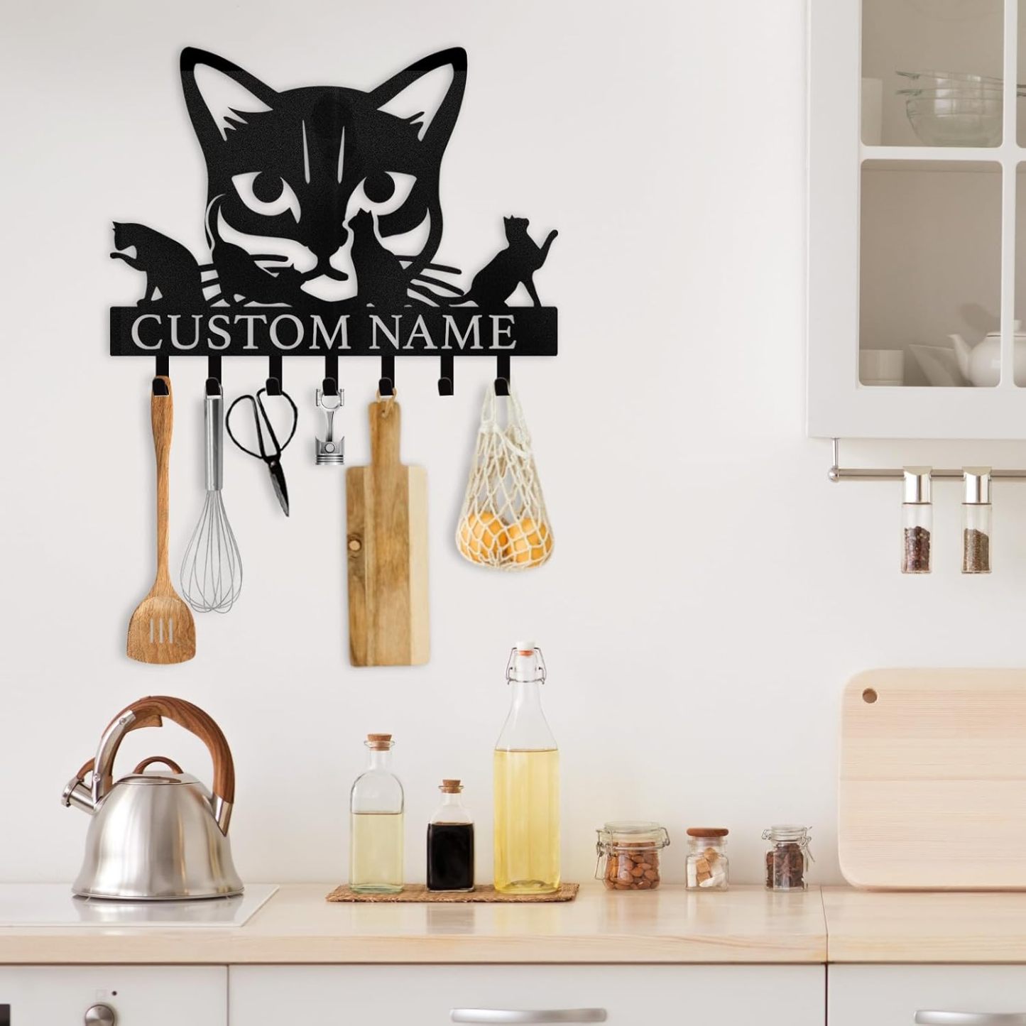 Custom Name Metal Key Holder Wall Mount, Organizer Rack for Home Entryway-MetalsignX