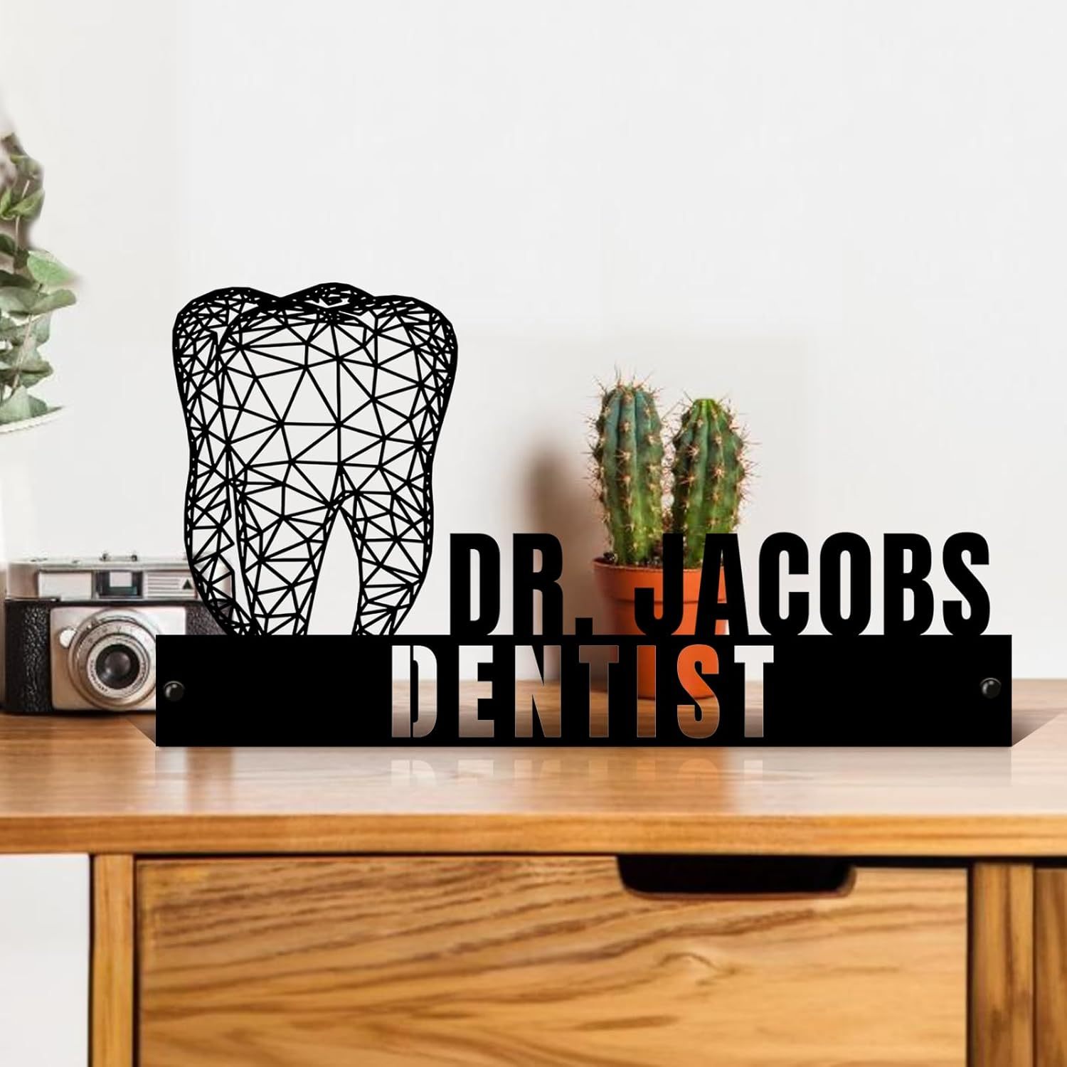  Custom Family Name Plate for Desk, Metal Sign Name Tags, Personalized Desk Accessories-MetalsignX