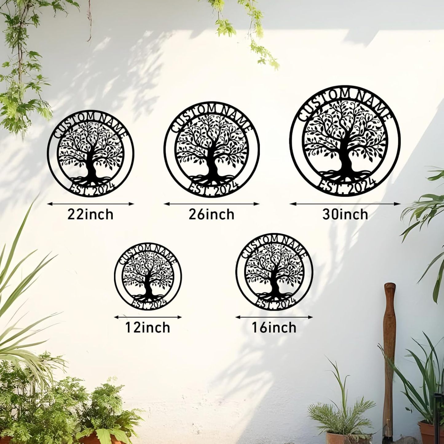 Personalized Metal Sign, Custom Oak Tree Yard Sign, Outdoor Metal Wall Art-MetalsignX